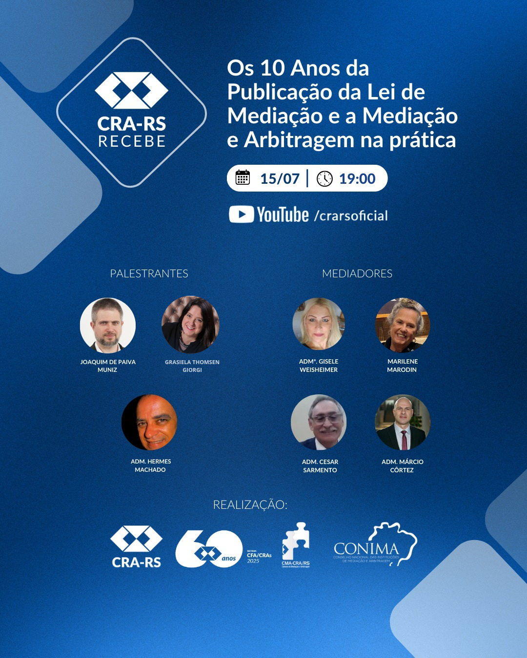 CRA-RS Recebe debate os 10 anos da Publicação da Lei de Mediação 